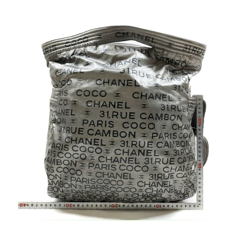 authentic Chanel Shoulder Bag Metalic Nylon - Picture 2 of 9